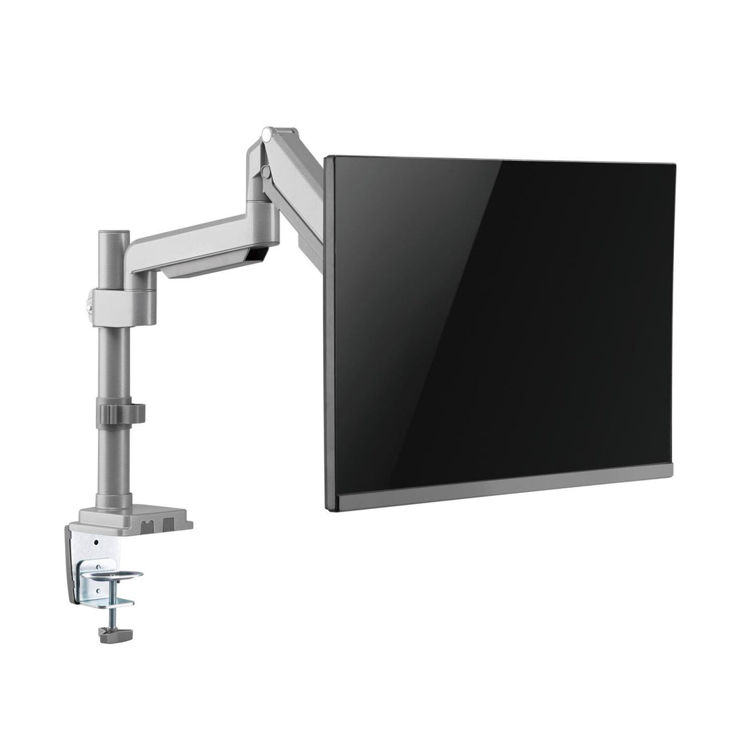 Ergo Office ER-407 Supporto per monitor da scrivania con molla a gas regolabile in altezza, inclinabile e girevole, 13"-32" fino a 9kg VESA 75x75 100x100 Grigio