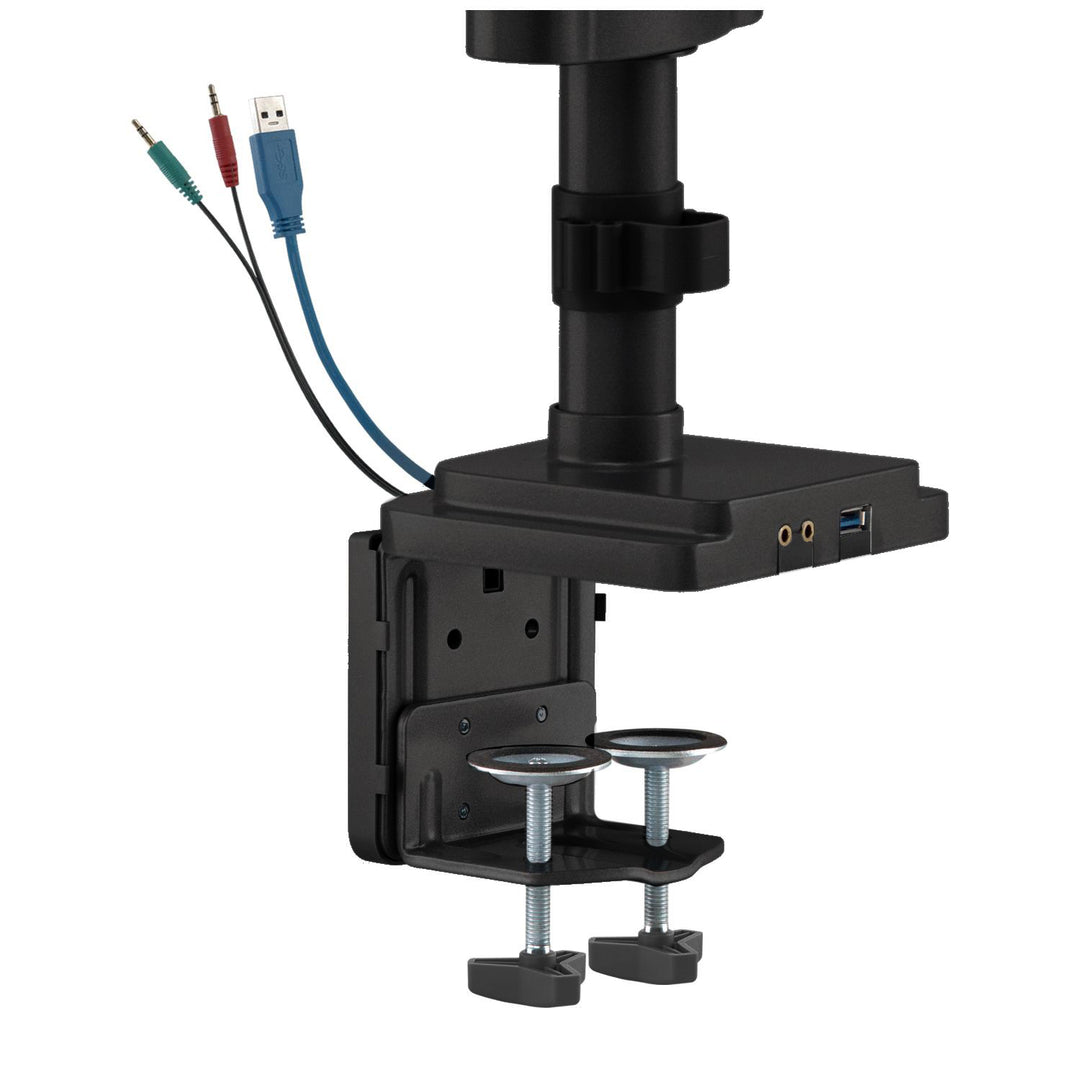 Ergo Office ER-408B Halterung für 3 Monitore, Tischhalterung, 1 x USB 3.0-Arm, verstellbar, schwenkbar, neigbar, drehbar 13" - 32" VESA