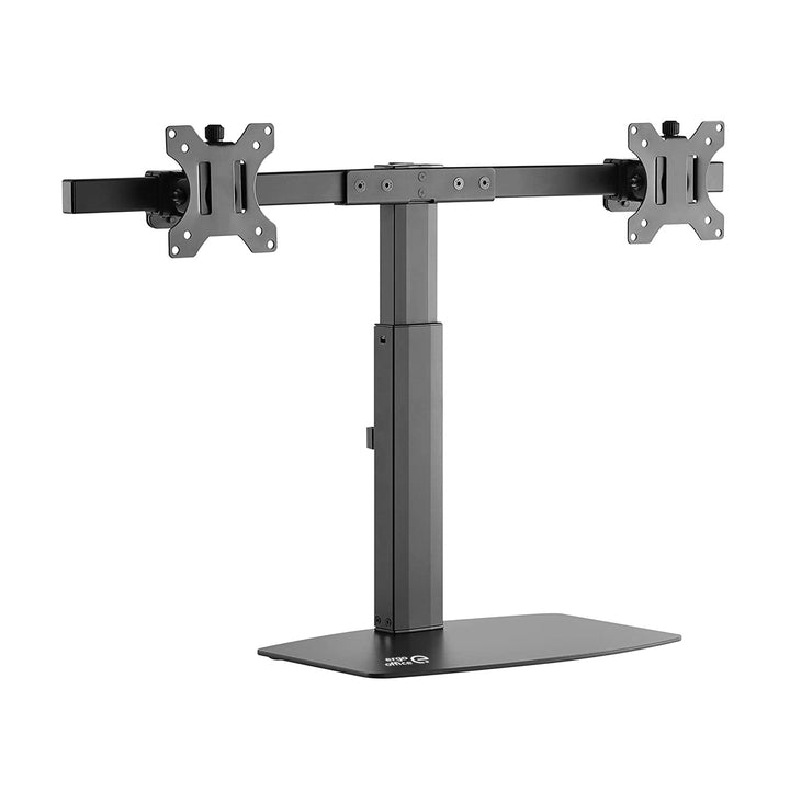 2-Fach Dual Monitorhalterung Freistehend für zwei Monitore - Drehbar / Neigbar - 17-27'' Zoll - VESA 75x75 100x100