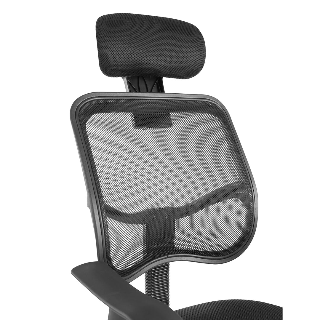 Ergo Office ER-413 Silla de oficina giratoria con reposacabezas y altura de asiento ajustables.