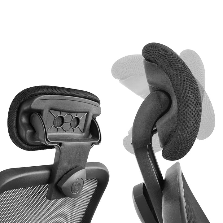 Ergo Office ER-413 Silla de oficina giratoria con reposacabezas y altura de asiento ajustables.