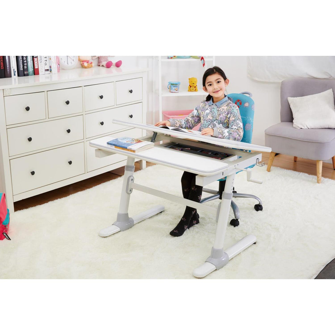 Ergo Office ergonomisch in hoogte verstelbaar kinderbureau, grijs, max. 100 kg, ER-417 2cz