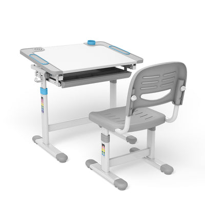 Ergo Office ER-418 Bureau ergonomique réglable en hauteur pour enfants avec ensemble de chaises max. 75kgRéglage manuel Inclinaison 40°