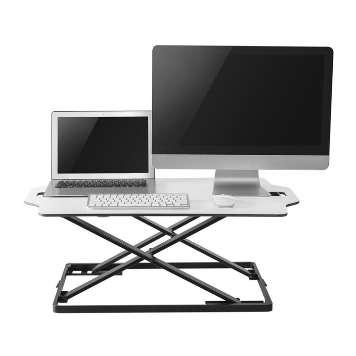 Ergo Office convertisseur de bureau assis/debout ultra fin, blanc, avec ressort à gaz, max 10 kg, ER-420