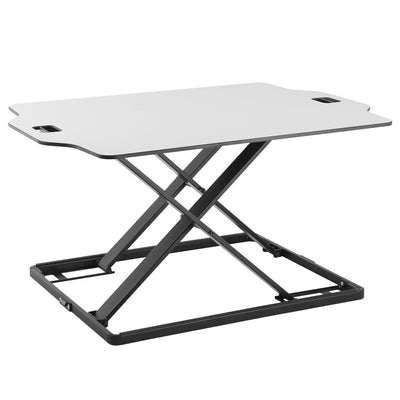 Ergo Office ultra delgado sit/stand desk converter, blanco, con resorte de gas, máx. 10kg, ER-420