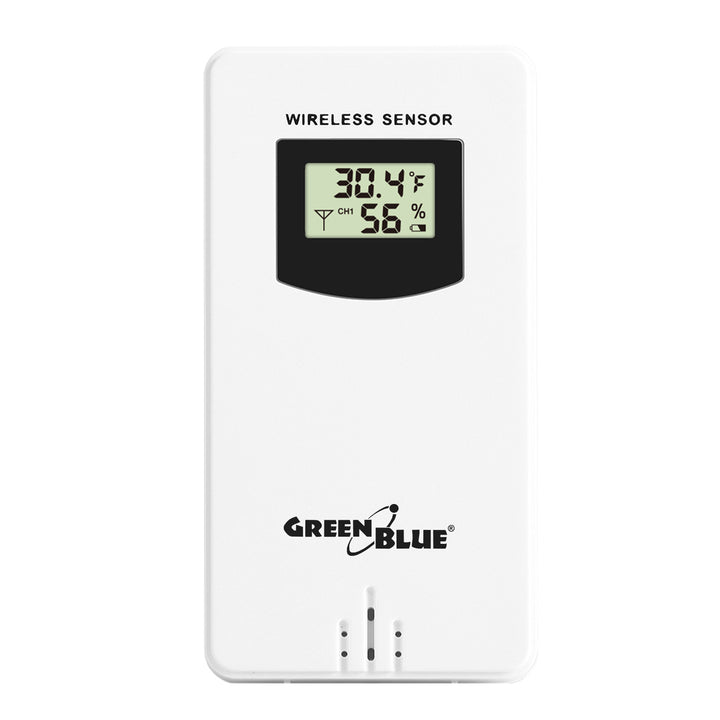 GreenBlue - Draadloos weerstation met draadloze Qi-oplader |  Mood Light Base -  Externe Sensor Binnen- en Buitenthermometer - Wit