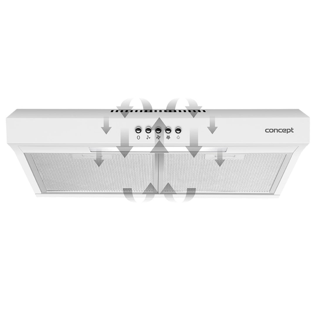 50cm Concept OPP1250wh under-cabinet hood with grease filter