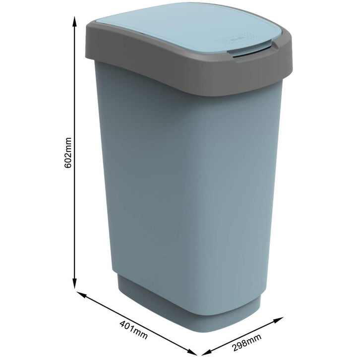 Rotho 1754506161PC Waste Bin Rotho Twist ECO 50L Blue Trash Can