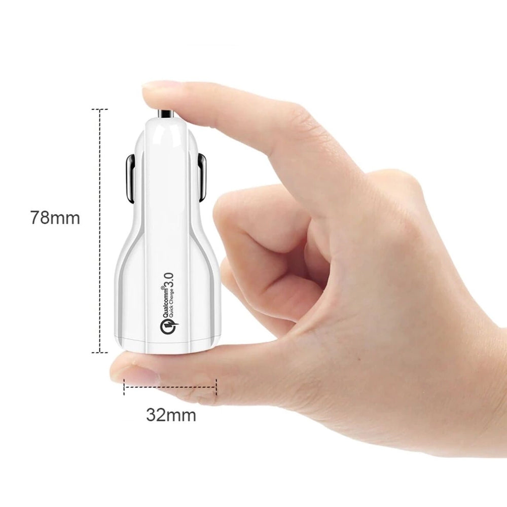 Maclean MCE478 W USB-oplader met 2 sleuven 12-24V sigarettenaansteker Quick Charge 3.0 Snelladen auto 1xQC3.0 5V / 3A, 9V / 1.8A, 12V / 1.6A 1x 5V / 3.1A Auto-oplader voor mobiele telefoon Wit