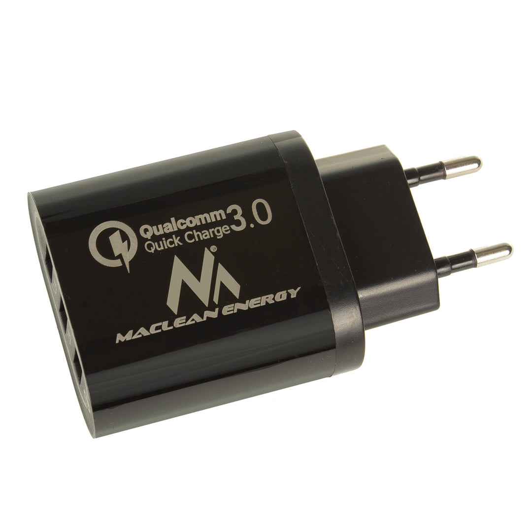 Cargador USB universal QC 3.0 Adaptador de carga 3xUSB Unidad de alimentación con función de carga rápida Adaptador 1x Carga rápida 3.6-6V / 3A 6-9V / 2A 9-12V / 1.5 2X 5V / 2.1A (negro) ...