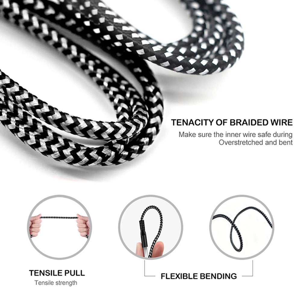 USB to Lightning cable charging cable 1m Fast Charge 5V / 2.4A data cable Fast charging cable High speed nylon braided connection cable data transmission (8-pin)