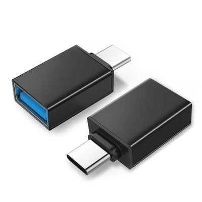 USB A naar USB Type-C adapter met OTG-functie voor smartphones en tablets Ondersteunt synchronisatie, gegevensoverdracht, Plug & Play Zwart