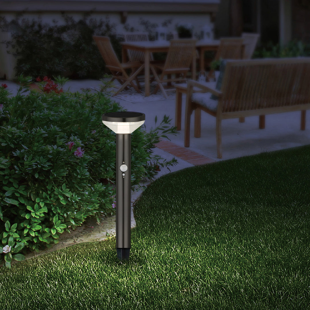 Lampe de jardin solaire LED avec capteur noir IP44 MCE465 B