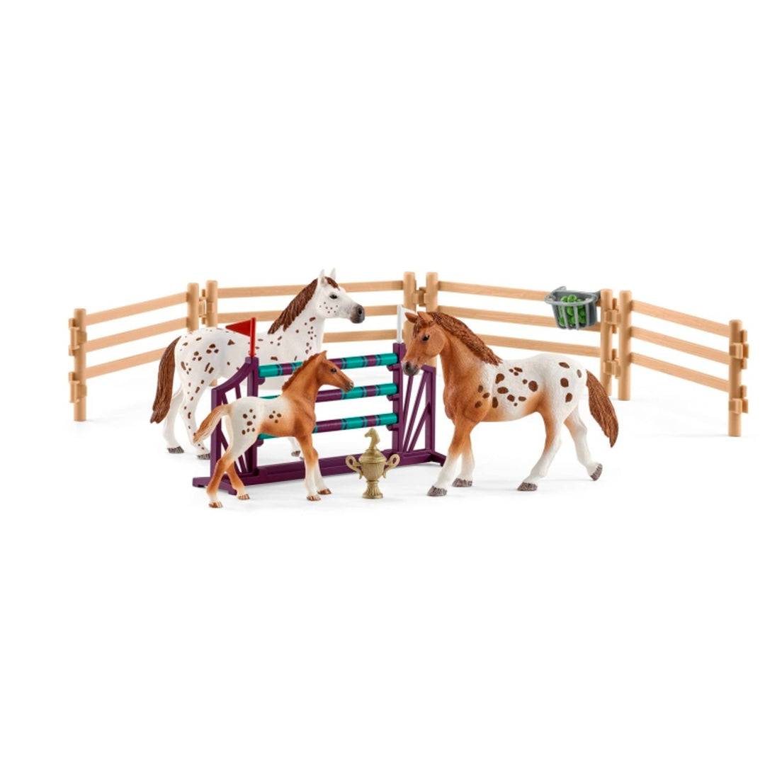 Schleich SLH42433 Schleich Horse Club Lisa's Tournament Training Playset 3 Horses Accessories