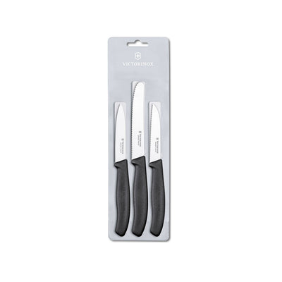 Coffret de 3 couteaux de cuisine Victorinox Swiss Classic noirs 6.7113.3