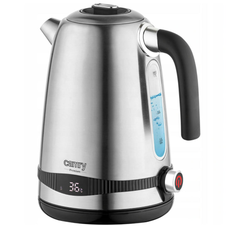 Camry CR 1291 Electric Kettle Stainless Steel LCD Temperature Control Swivel Base 1.7L 2200W