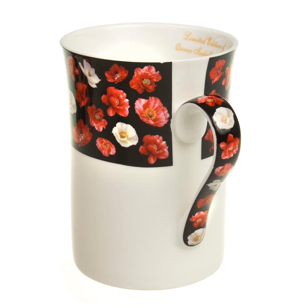 Taza de porcelana con diseño de amapolas 250 ml de Queen Isabell