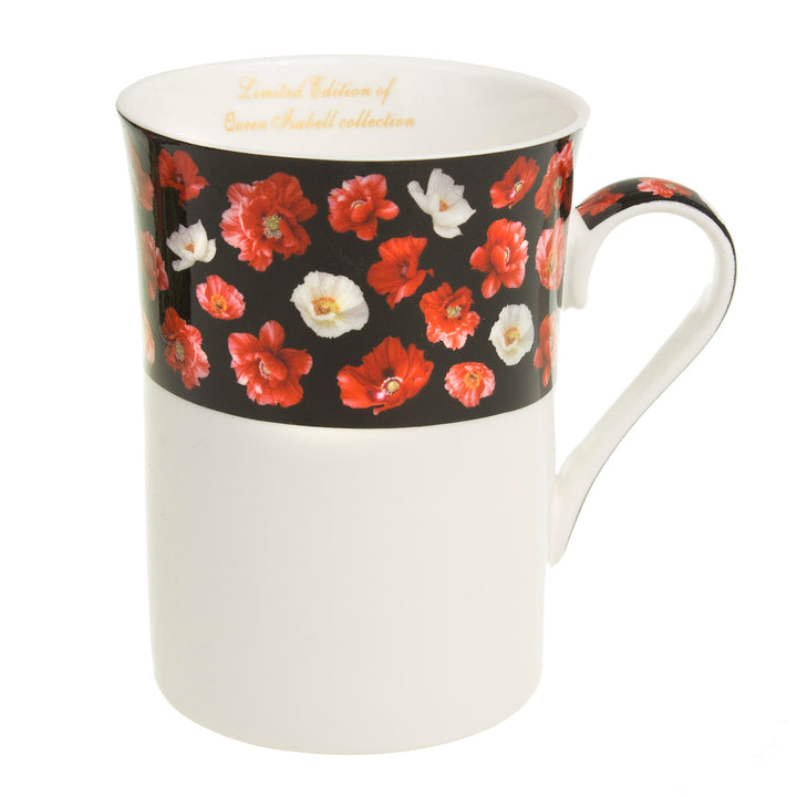 Taza de porcelana con diseño de amapolas 250 ml de Queen Isabell