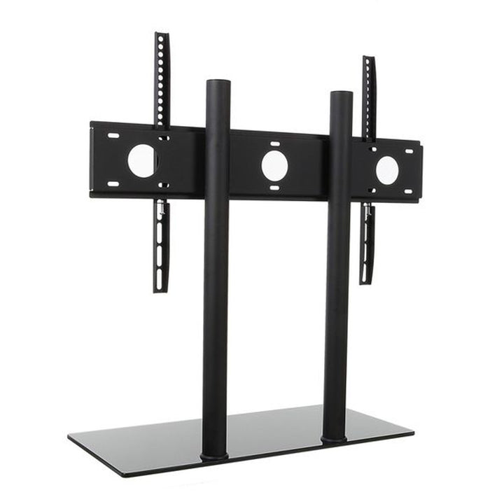 Tisch TV Stand Halter Halterung 32.65" Monitor Einstellbare Höhe Glas Stahl LCD LED OLED QLED