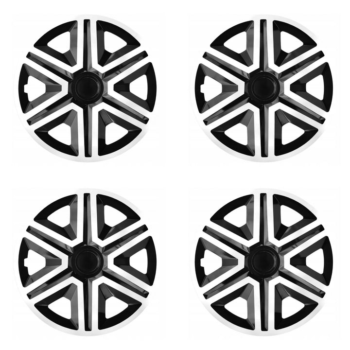 NRM 14 " Wheel Cubre Hubcaps Universal Set 4 PCS Coche Resistente Al Tiempo Blanco Negro