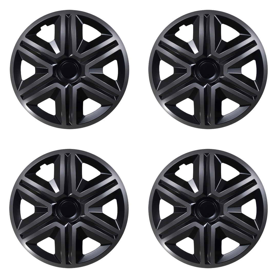 NRM 14" Wheel Covers Hubcaps Universal 4 PCS Graphite Black ABS Easy Assembly