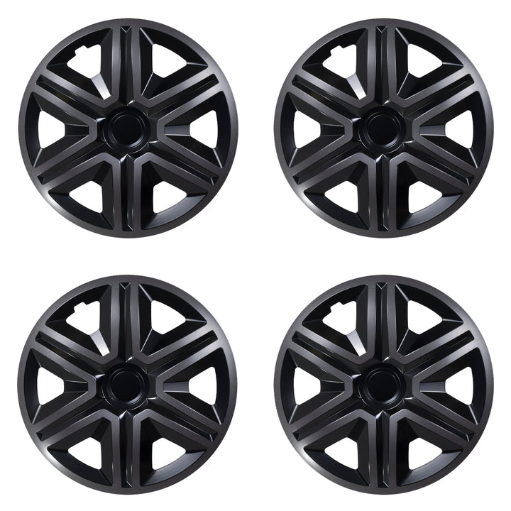 NRM 14" Wheel Covers Hubcaps Universal 4 PCS Graphite Black ABS Easy Assembly