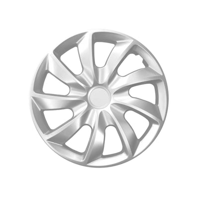 16 " NRM QUAD SILVER hubcaps, color plata-4 piezas