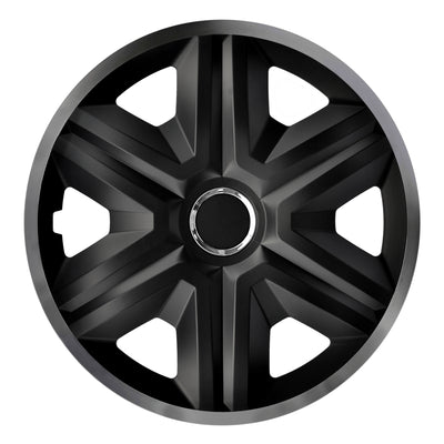NRM Tapas universales para ruedas de 16 pulgadas, color negro grafito, 4 unidades ABS inastillable