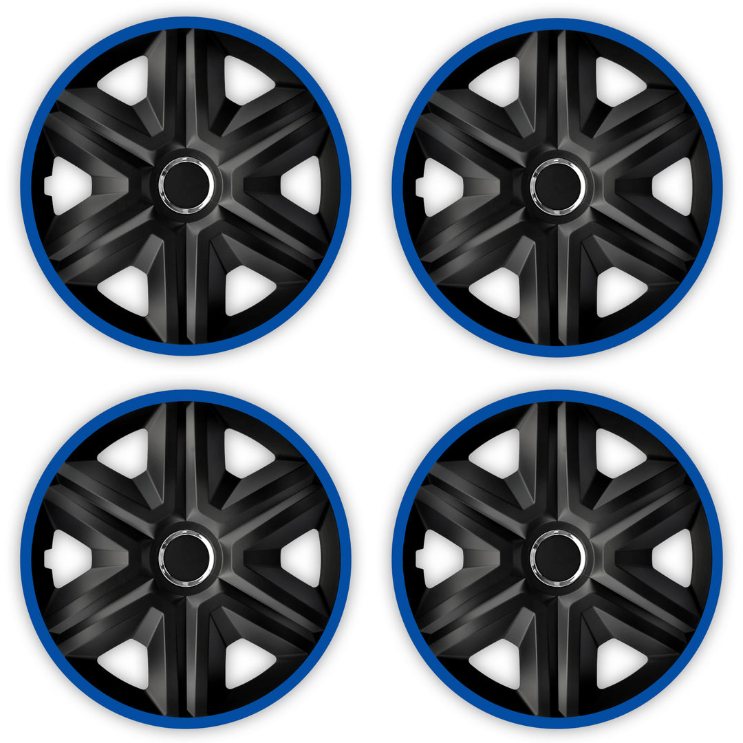 NRM 16" Tapacubos Tapacubos Universal Azul Negro Coche 4 PCS Durable