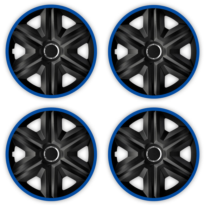 NRM 16" Tapacubos Tapacubos Universal Azul Negro Coche 4 PCS Durable