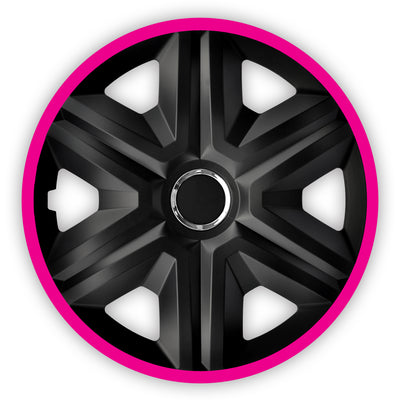 NRM 16 " Ruota Trims Cover Hubcaps Universal 4 PCS Weather Resistente Durable Pink Black
