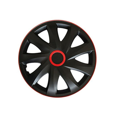 NRM 14 " Ruota Cover Hubcaps Universal 4 PCS Black Red Easy Assembly Weather Resistente