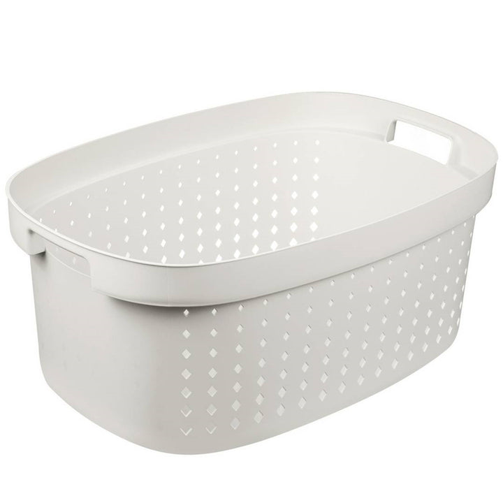 Plast Team SEOUL white laundry basket 42 L with two handles