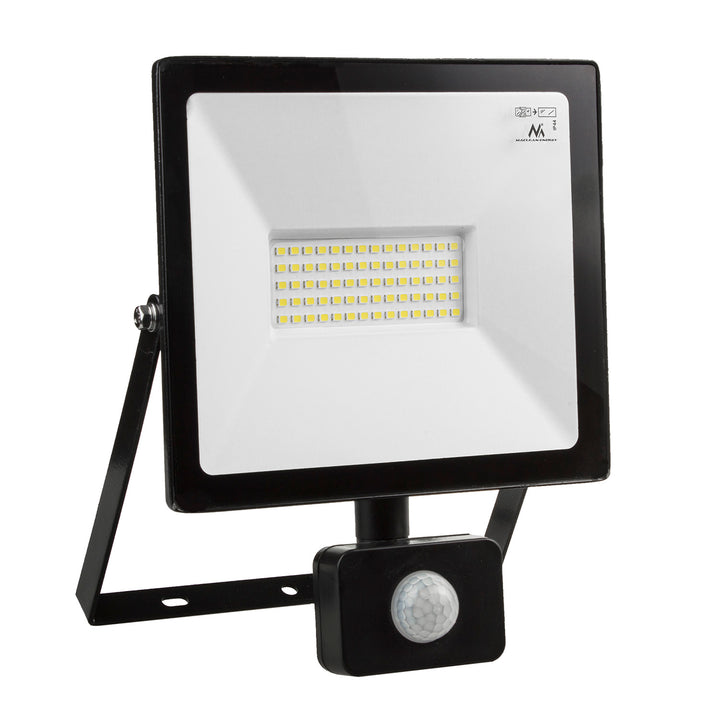 Maclean MCE650 NW PIR LED floodlight with Maclean motion sensor, slim 50W, 4000lm, neutral white (4000K), IP44, MCE650 NW PIR