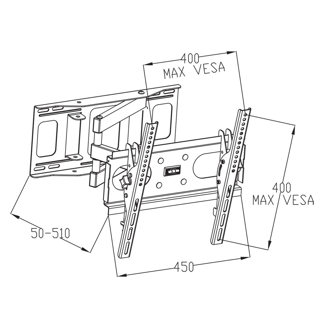 Wandalterung für LED / LCD-TV 23-46 "35KG AR-77 ART verstellbar vertikal / horizontal 51cm