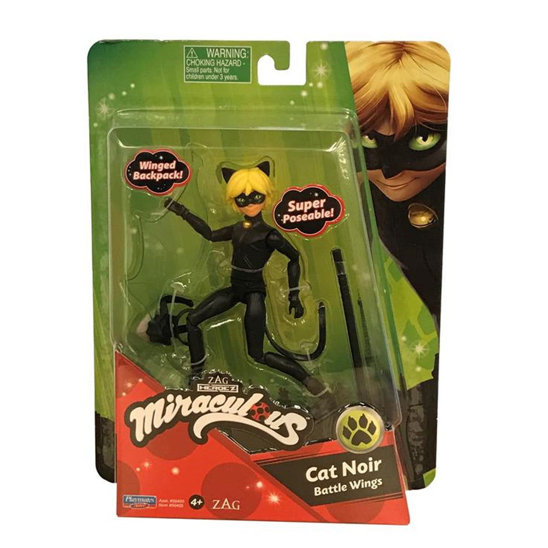 Figura de Cat Noir de la serie Miraculous con accesorios