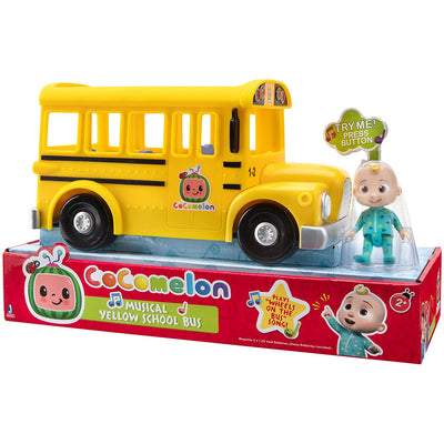 NAVO CMW0015 CoComelon CoCoMelon Musical Yellow School Bus Sound JJ Figurine Song Nursery Rhymes
