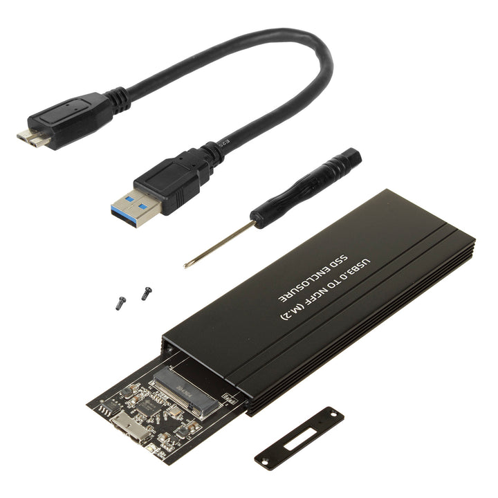 Maclean MCE582 SSD Case Adapter SSD M.2, NGFF, USB 3.0, Tamaños 2230/2240/2260/2280, Caja de aluminio,