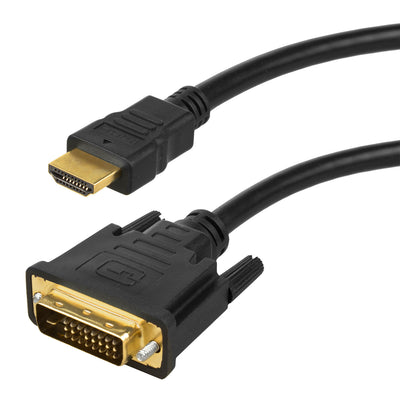 Cable Maclean MCTV-717 DVI-HDMI, v1.4, 2m, Chapado en Oro, Alta Calidad, FullHD 1080p