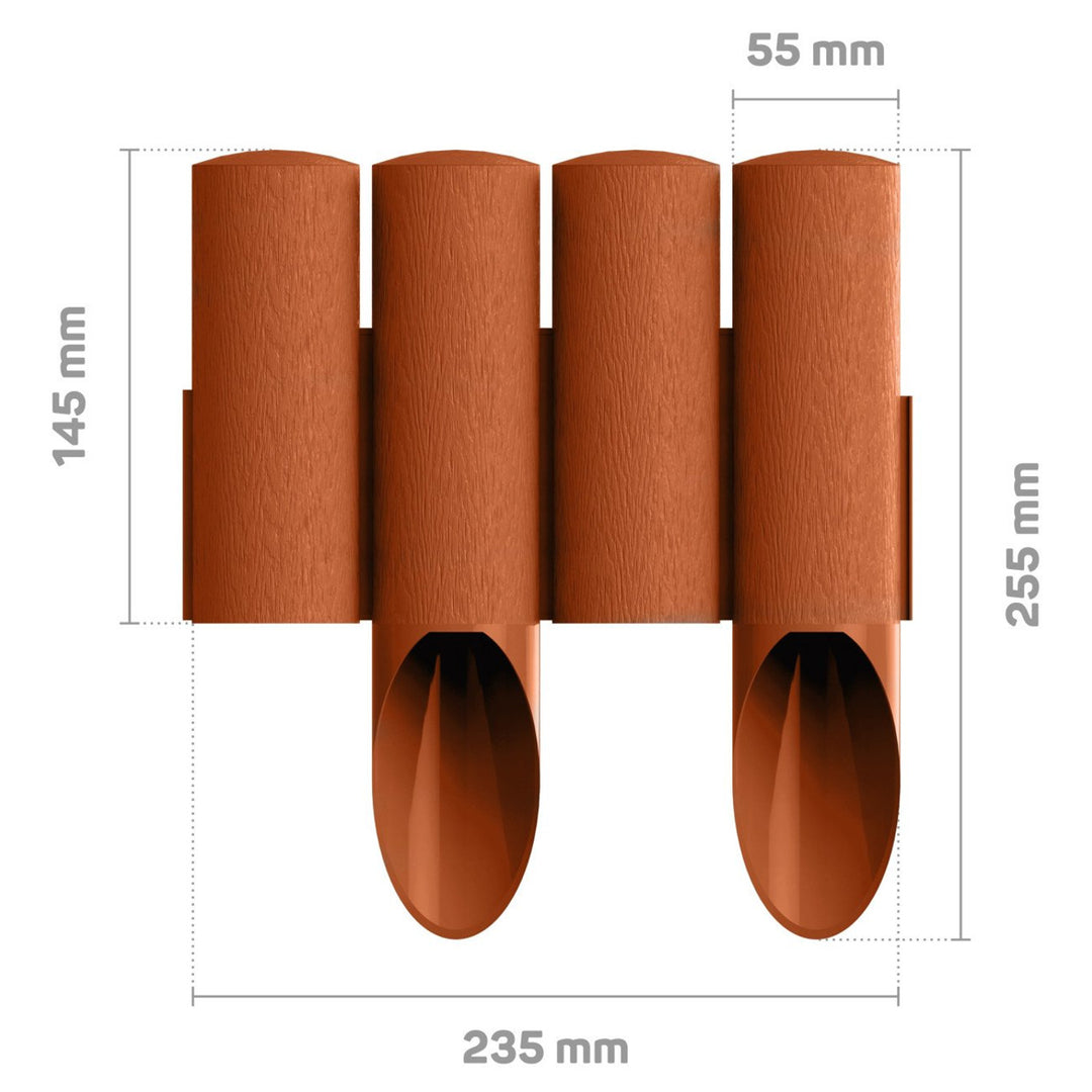 Cellfast Standard 4 Gartenpalisade, beständig gegen UV-Strahlung, frostbeständig, ziegelrote Farbe, 2,3 m