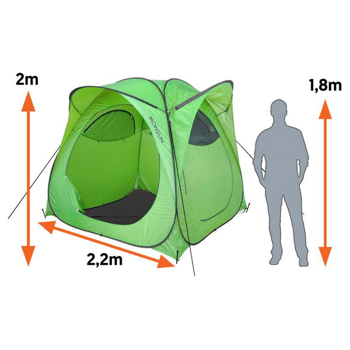 Toeristische ruime tent met de vloer Monsun LXMS1, polyesterweefsel, waterdicht materiaal, functionaliteit en comfort