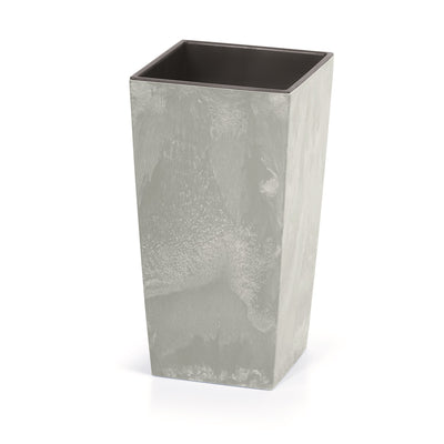 Vaso di fiori con Urbi Square Effect inserto, colore grigio imitazione di cemento DURS240E-422U