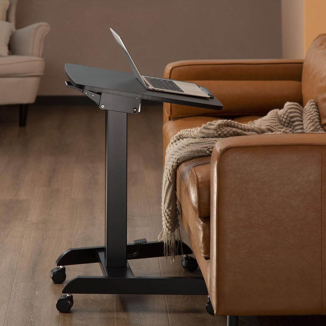 Maclean MC-892B Laptoptafel met wielen Zit-sta bureau In hoogte verstelbaar tot maximaal 113cm 30 graden kantelbaar Zwart