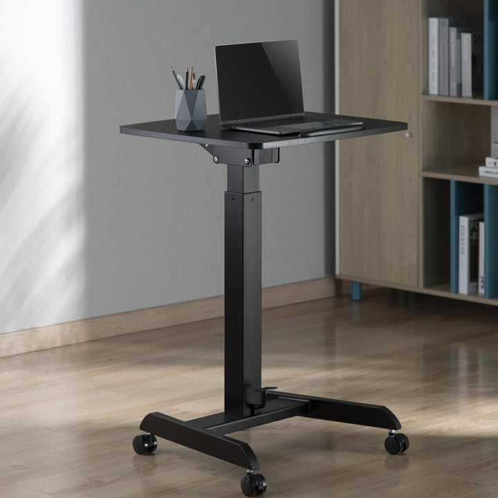 Maclean MC-892BScrivania per laptop regolabile in altezza fino a max. 113cm con rotelle Scrivania sit-stand  30 gradi inclinabile Nero