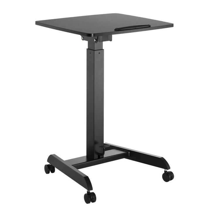 Maclean MC-892B Escritorio para ordenador portátil de altura regulable con ruedas Escritorio de pie Regulable en altura hasta un máximo de 113 cm 30 grados Inclinable Negro