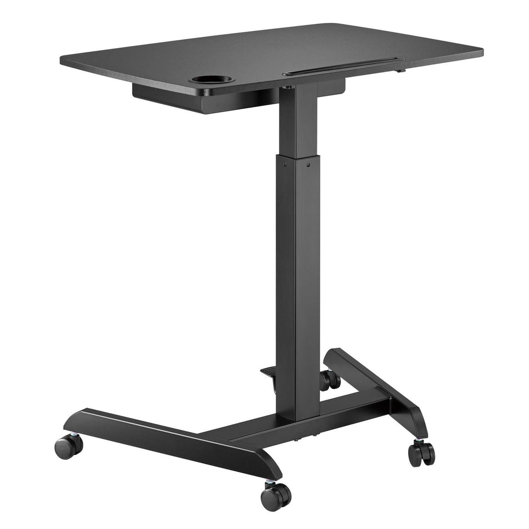 Maclean MC-903B In hoogte verstelbaar laptopbureau met wielen en één lade Zit-sta bureau In hoogte verstelbaar tot max. Maximaal 113 cm. 8 kg (zwart)