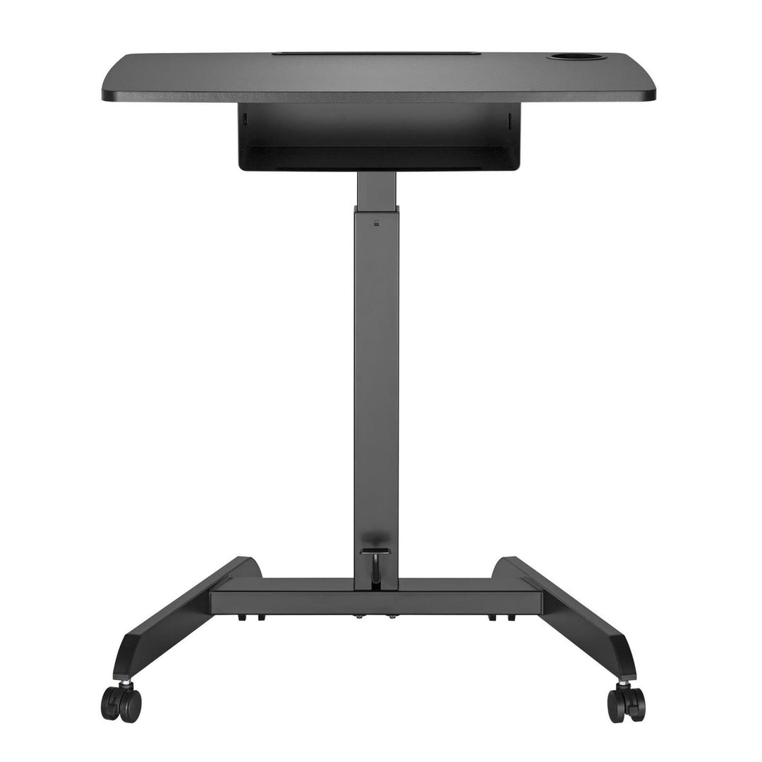 Maclean MC-903B Height Adjustable Laptop Desk with Wheels and One Drawer Sit-stand Desk Height Adjustable up to max. 113cm max. 8kg (Black)