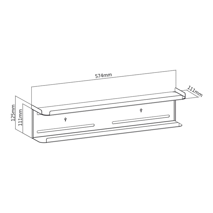 Maclean MC-904 Storage Shelf 2in1 Wall Mount TV Back VESA 2kg 2 Mounting Options Universal