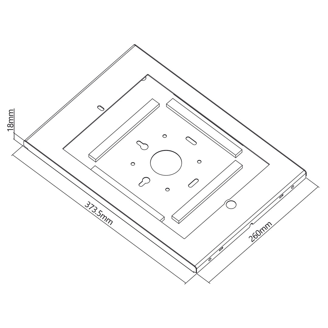 Maclean MC-907W Tablet Muurbeugel Anti-Diefstal Slot Bescherming 12.9" iPad Pro VESA 75 x 75