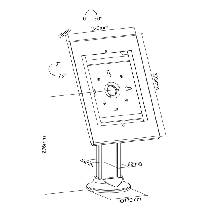 Maclean - Tablet Tafelbevestiging Anti-Diefstal Compatibel met 9.7"/10.2" - Wit